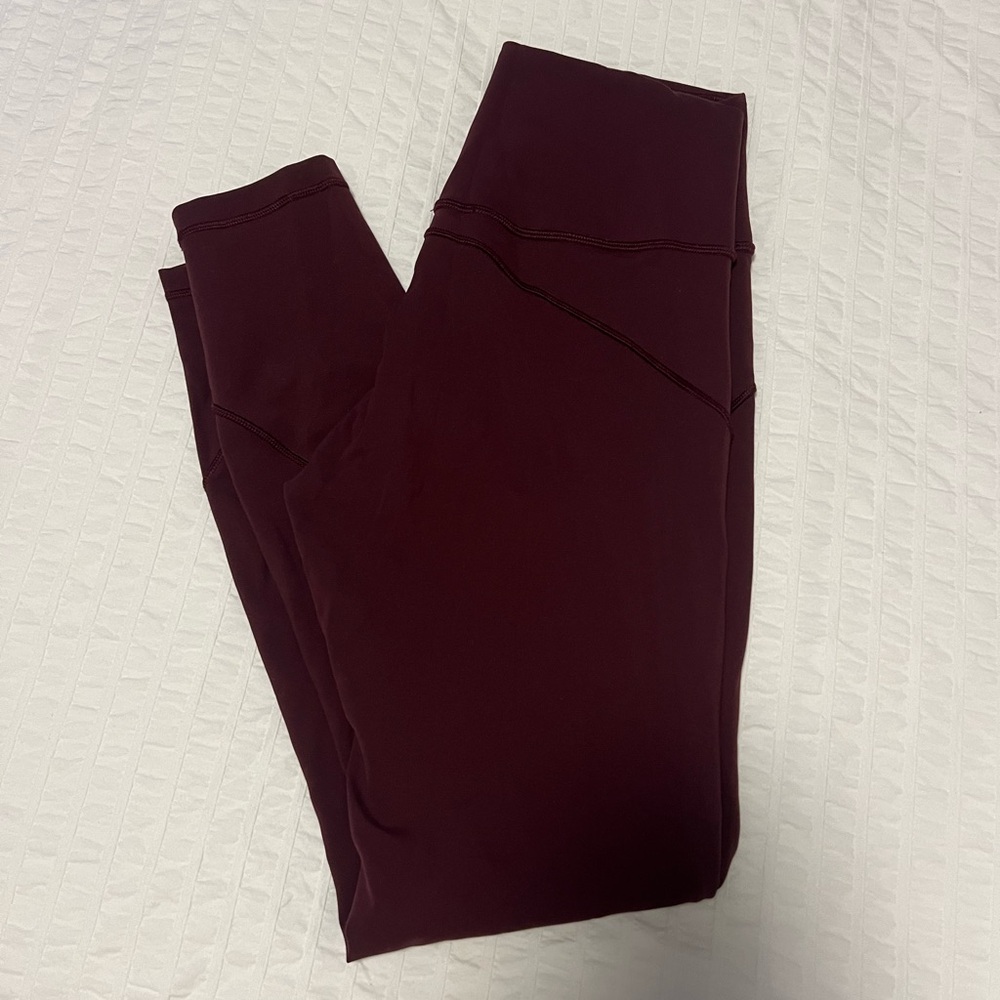 Lululemon In Movement Maroon Leggings 25in